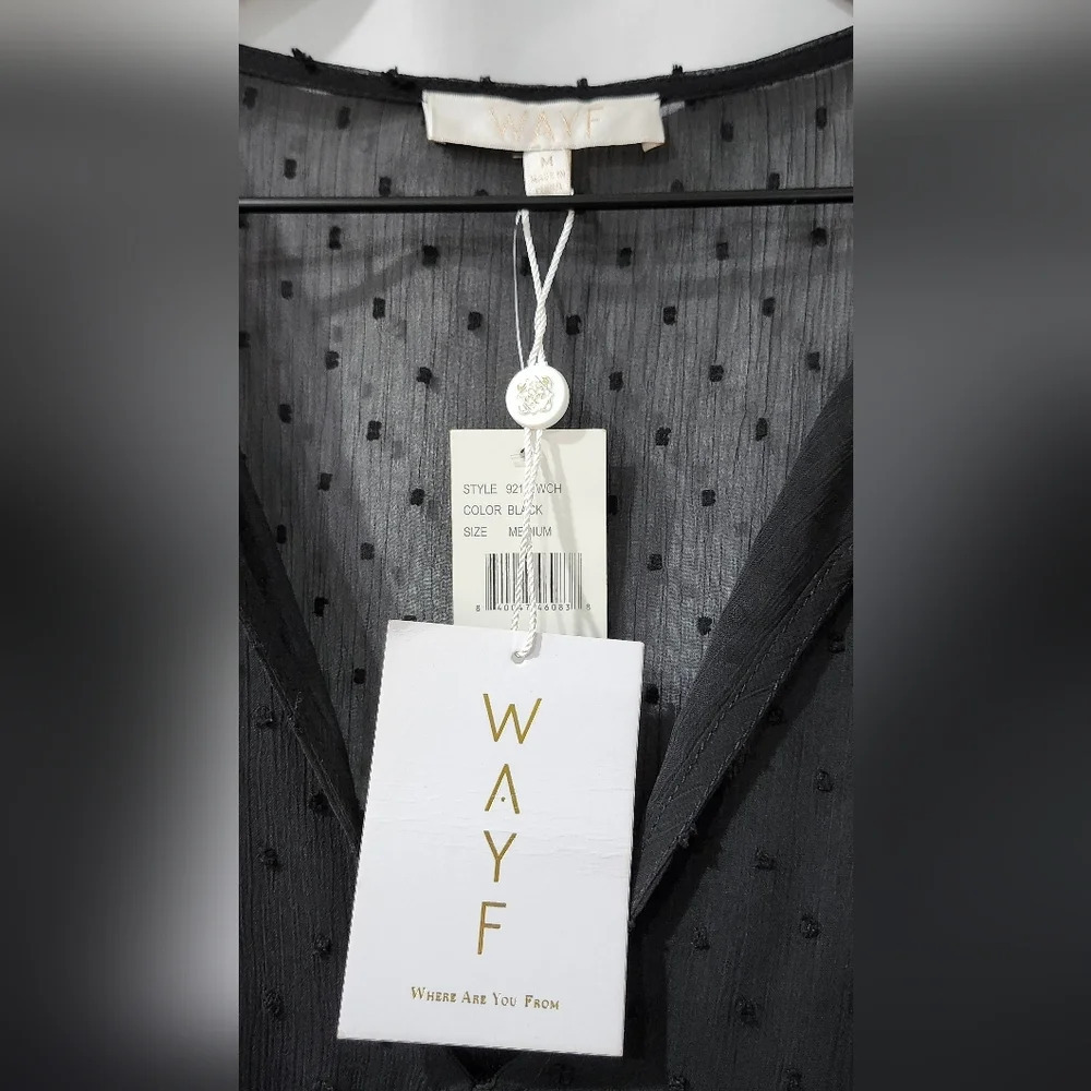 WAYF Where Are You From NWT‎ Women's Sheer Dress Size M Black Fairygoth Witchy - Picture 8 of 9